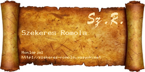 Szekeres Romola névjegykártya